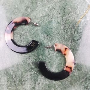 Tortoise Hoop Earrings